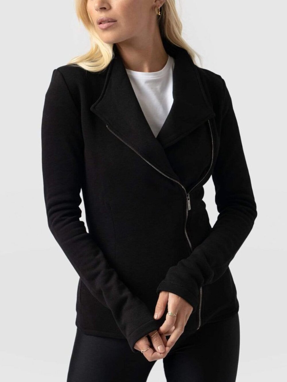 Saint + Sofia Cotton Biker Jacket 10